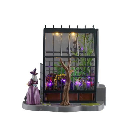 Agatha's Greenhouse Lighted Halloween Village Table Accent
