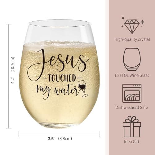 15 oz Stemless Wine Glass, Funny Friendship Birthday Gift for Women
