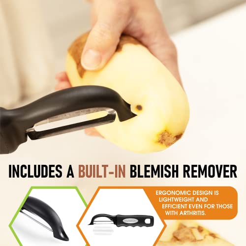 Swivel Vegetable Peeler with Soft Grip Handle & Stainless Steel Blades