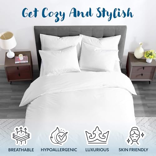 Waterproof Jersey Duvet Cover with Zipper Closure - King Size