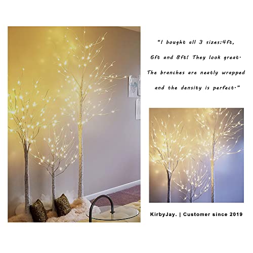 2 Pack 4ft Lighted Birch Tree with 48 LED Warm White Lights - Indoor/Outdoor Decor (4FT*2) SPIRIT STAR