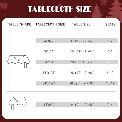 HOMOHEINI Christmas Rectangular Waterproof Tablecloth 52x70 Crimson Checked