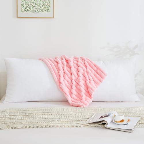 Full Body Pillow with Fluffy Faux Fur Cover, 20x54 Inches