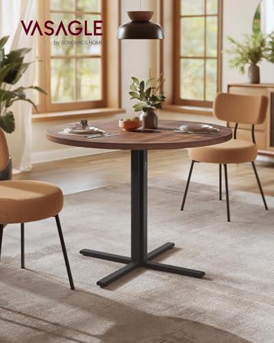 31.5-Inch Round Dining Table, Modern Small Kitchen Table with Steel Frame
