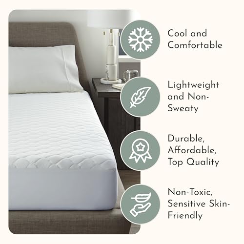 Treescend Organic Cotton Mattress Protector - Quilted Deep Pocket Pad
