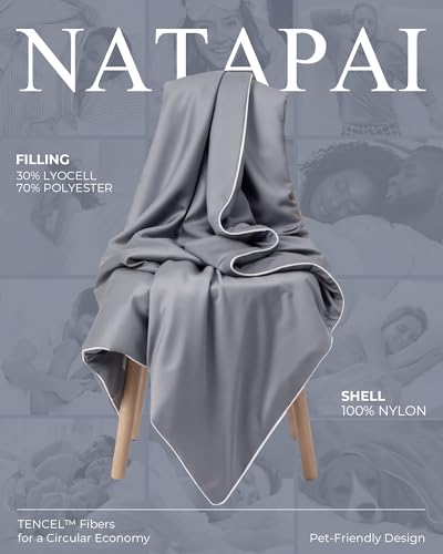 Cooling Comforter - Lightweight Down Alternative Blanket for Night Sweats, Queen 90x90 (Mist Gray)