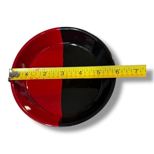 6-Inch Red and Black Ceramic Offering Plate for Santeria Rituals