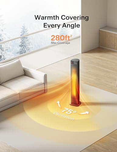 30-Inch Ceramic Tower Space Heater with Remote and Thermostat