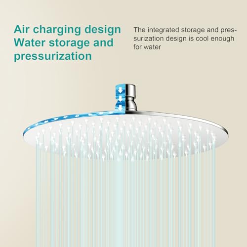 10-Inch Stainless Steel Rain Shower Head - Ultra-Thin High Flow Chrome