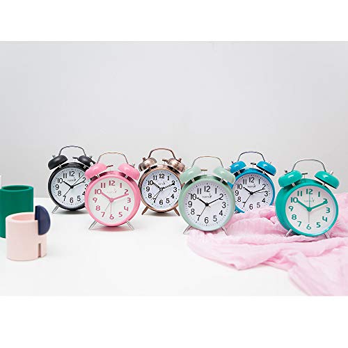 Loud 4-Inch Twin Bell Alarm Clock with Backlight for Deep Sleepers