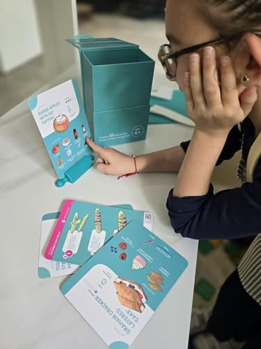 Kids Recipe Box with 36 Visual Step-by-Step Cards and Holder