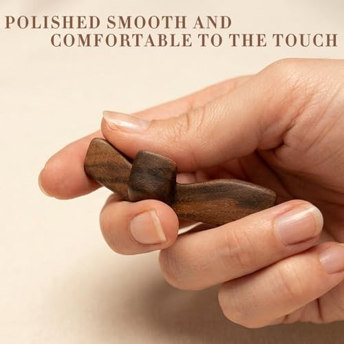 Wooden Handheld Comfort Crosses for Anxiety Relief - 10 Piece Set