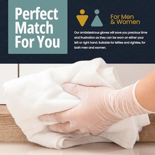 Vinyl Medical Exam Gloves - Powder & Latex Free, Medium (100 Count)