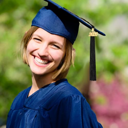 10-Pack Black Graduation Tassels with 2026 Gold Year Charms for Caps