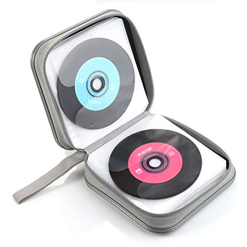 48 Capacity CD DVD Storage Case, Portable Disc Organizer with Hand Strap
