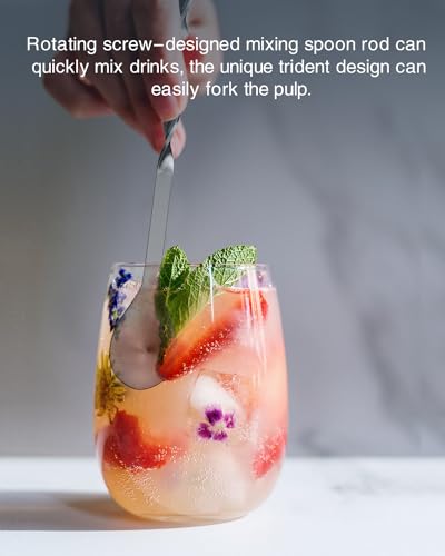 10-Inch Stainless Steel Cocktail Muddler & Mixing Spoon Bar Tool Set