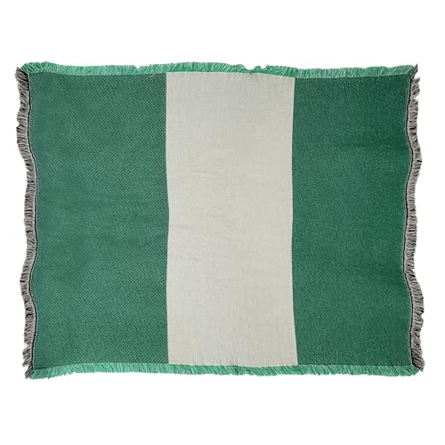 Nigeria Flag Blanket - 69x48 Cotton Woven Tapestry Throw - Made in USA