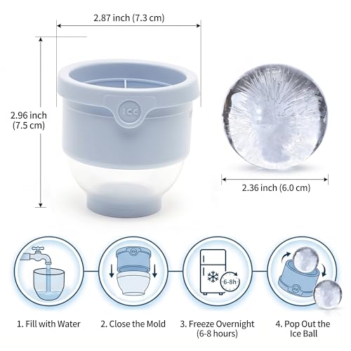 LGSZSFH 10oz 360° Spinning Whiskey Glass with Ice Mold - Grid Edition