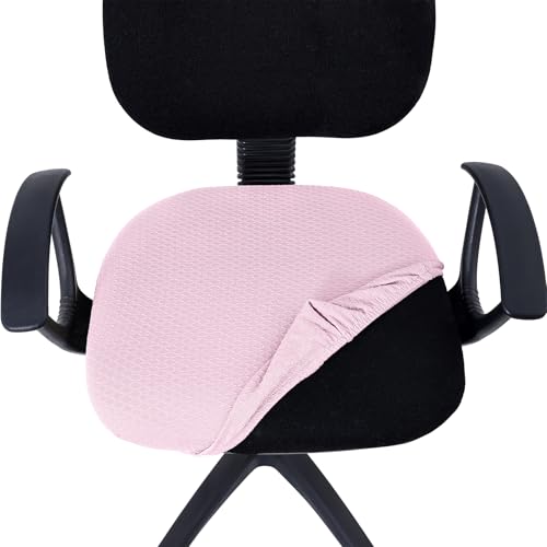 Stretch Jacquard Office Chair Seat Cover - Pink Anti-Dust Protector