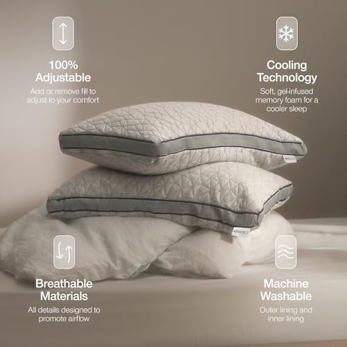 Coop Home Goods Eden Queen Adjustable Cooling Gel Memory Foam Pillow
