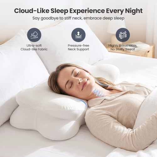 Cooling Memory Foam Cervical Neck Pillow for Sleep - Dual-Height Design