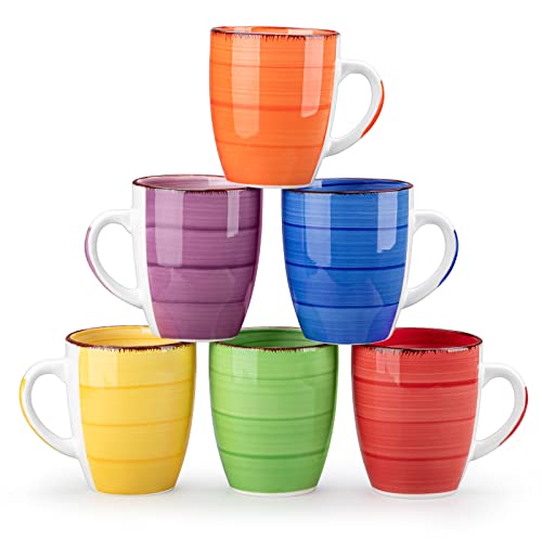 Vancasso Bonita 12oz Multicolor Ceramic Coffee Mug Set - Hot Drinks, Tea & Cocoa