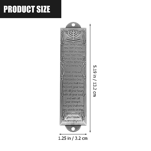 Metal Mezuzah Case for Door with Scroll, Vintage Jewish Home Blessing Plaque