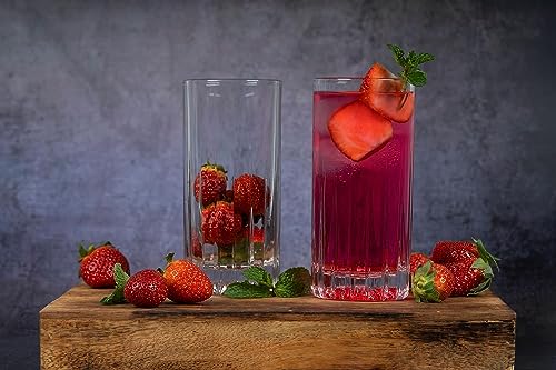 LEMSONDA Crystal Cut Collins Glasses Set of 36 - Elegant Drinkware for Cocktails & More