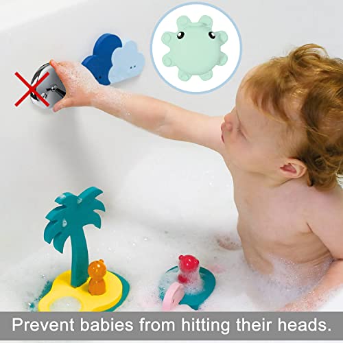 Silicone Bathtub Overflow Drain Cover for Deeper Soaking Bath, Aqua Green