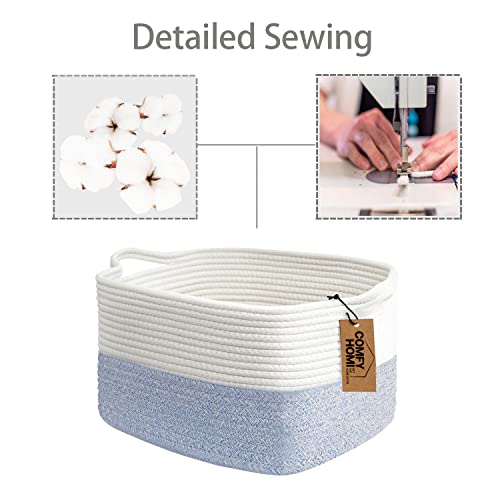 Cotton Rope Woven Storage Basket with Handles - Decorative Shelf Organizer