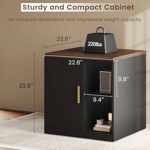 23-Inch Printer Stand with Storage Cabinet and Adjustable Shelves