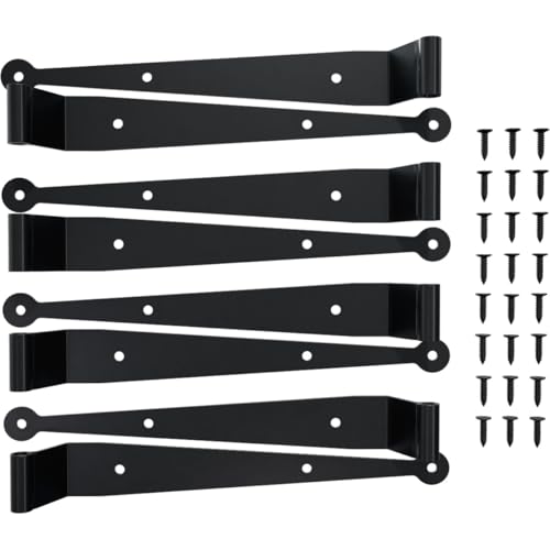 12-Inch Strap Shutter Hinge Kit, 1.5-Inch Offset, Matte Black Stainless Steel