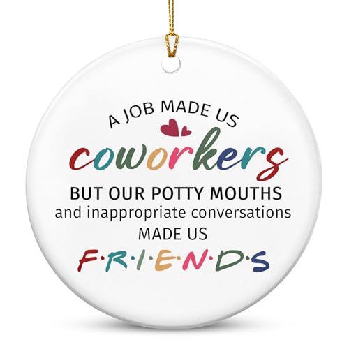 Ceramic Christmas Ornament for Coworkers, Funny Office Holiday Gift