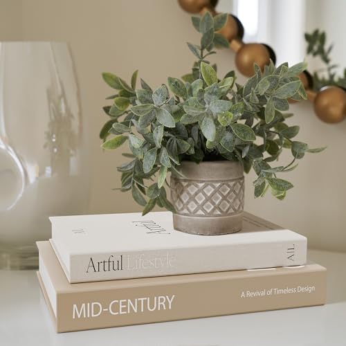 Set of 2 Decorative Books for Coffee Table Decor - Faux Storage Boxes