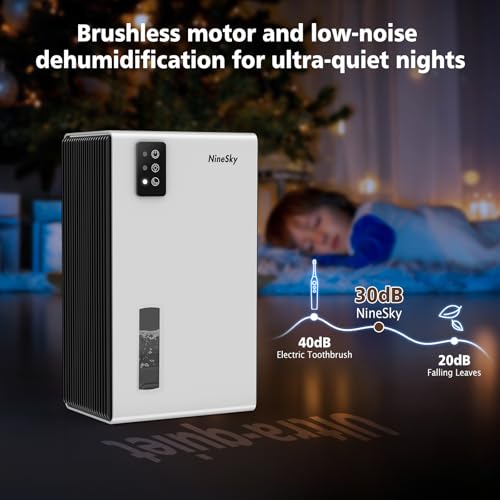 Compact Dehumidifier for Home and Basement with 95oz Tank and LED Light