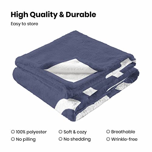 Carwayii 80x60 Blue Fleece Papa Blanket for Dad Grandpa Gift Large Throw