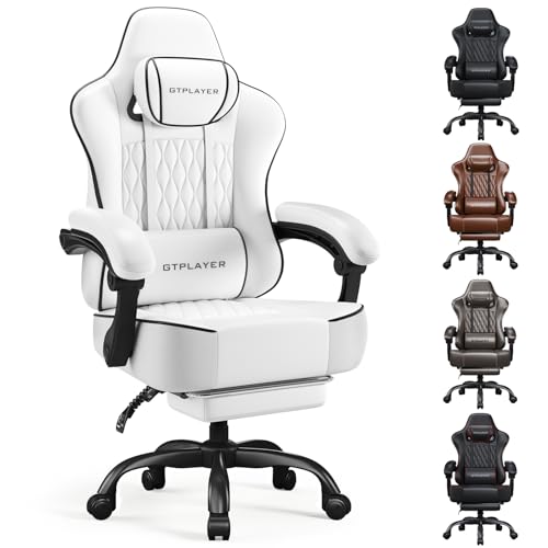 Ergonomic Big and Tall Gaming Chair with Footrest and Thick Cushion