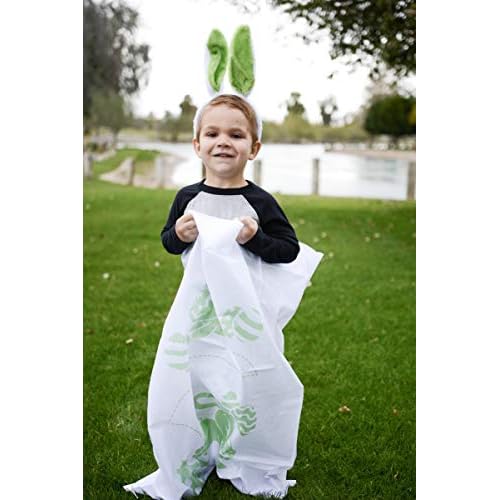 JOYIN 12PCS Easter Potato Sack Race Jumping Bags 24 * 40 with Bunny Ears Headbands for All Ages Kids Easter Theme Party Favor, Easter Eggs Hunt Game Activities,Easter Party Supplies, Party Games