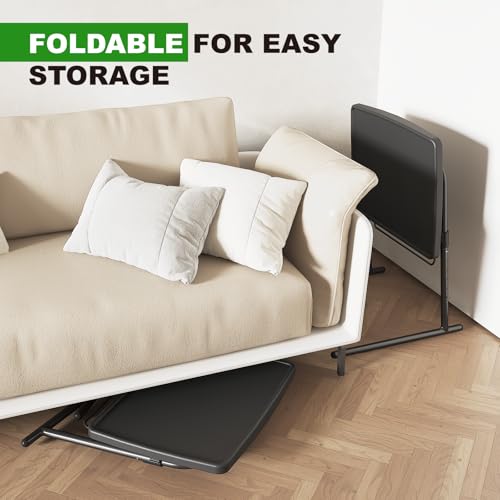 HXBOAUVS Black Set of 1 Large Adjustable TV Tray Table - 6 Height & 3 Tilt, 110lbs Capacity