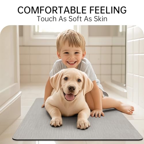 Mecko Ultra Thin Bath Mat 16"x24" Quick Dry Non-Slip Bathroom Rug