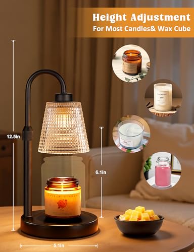 Innqoo Dimmable Candle Warmer Lamp with Timer & Height Adjustable Stand