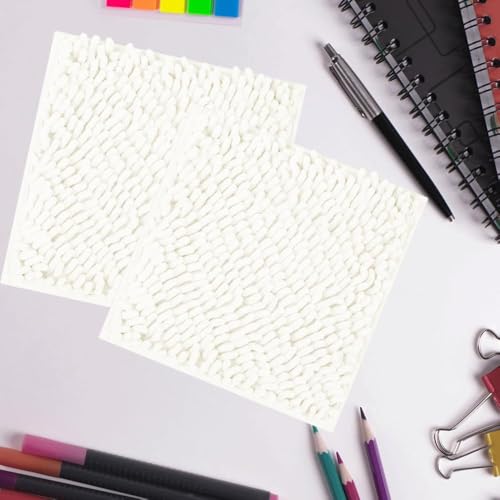 10-Inch White Locker Rug, Anti-Slip Fluffy Chenille Carpet for School Lockers