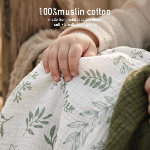 Organic Muslin Baby Receiving Blankets (5-Pack) - Soft Swaddle Wraps