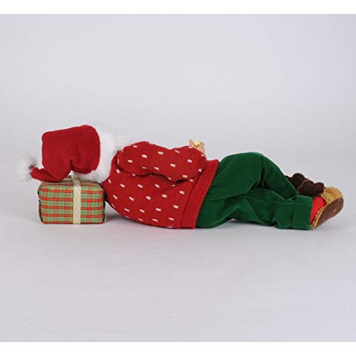 Karen Didion Popcorn and a Movie Santa Figurine - Handcrafted Holiday Decor, 16 Inches
