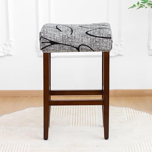 Waterproof Rectangle Bar Stool Covers - Set of 4 Stretchable Washable Seat Covers