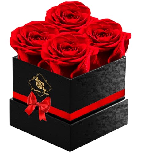 Preserved Real Red Roses in Gift Box - Long-Lasting Forever Flower Bouquet