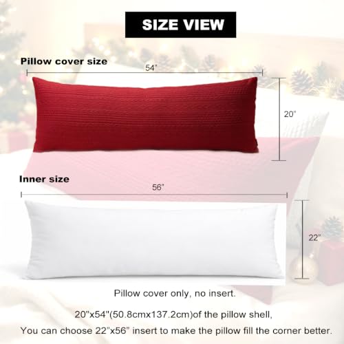Booque Valley Red Body Pillow Cover 20x54 in | Christmas Decor