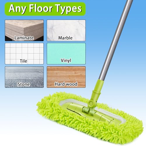 Reusable Microfiber Mop Pads - Washable Wet & Dry Sweeping Refills (4 Pack)
