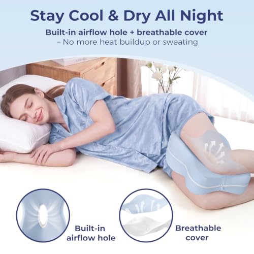 Extended-Length Memory Foam Knee Pillow for Side Sleepers