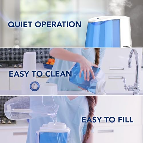 Warm Mist Humidifier 1-Gallon Tank with Auto Shut-Off and Night Light